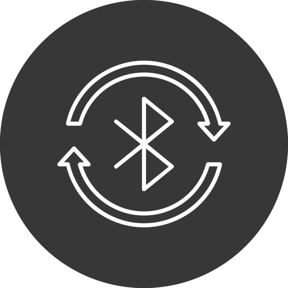 Bluetooth Line Inverted Icon Design vector