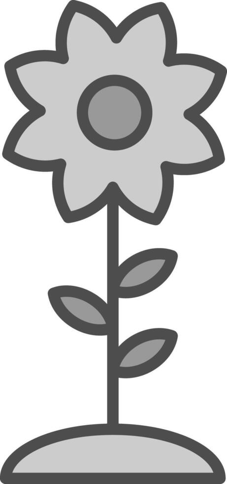 Flower Line Filled Greyscale Icon Design vector