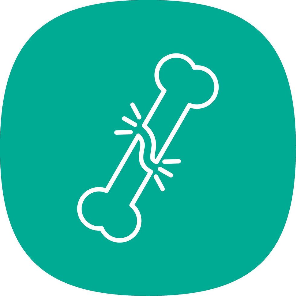 Broken Bone Line Curve Icon Design vector