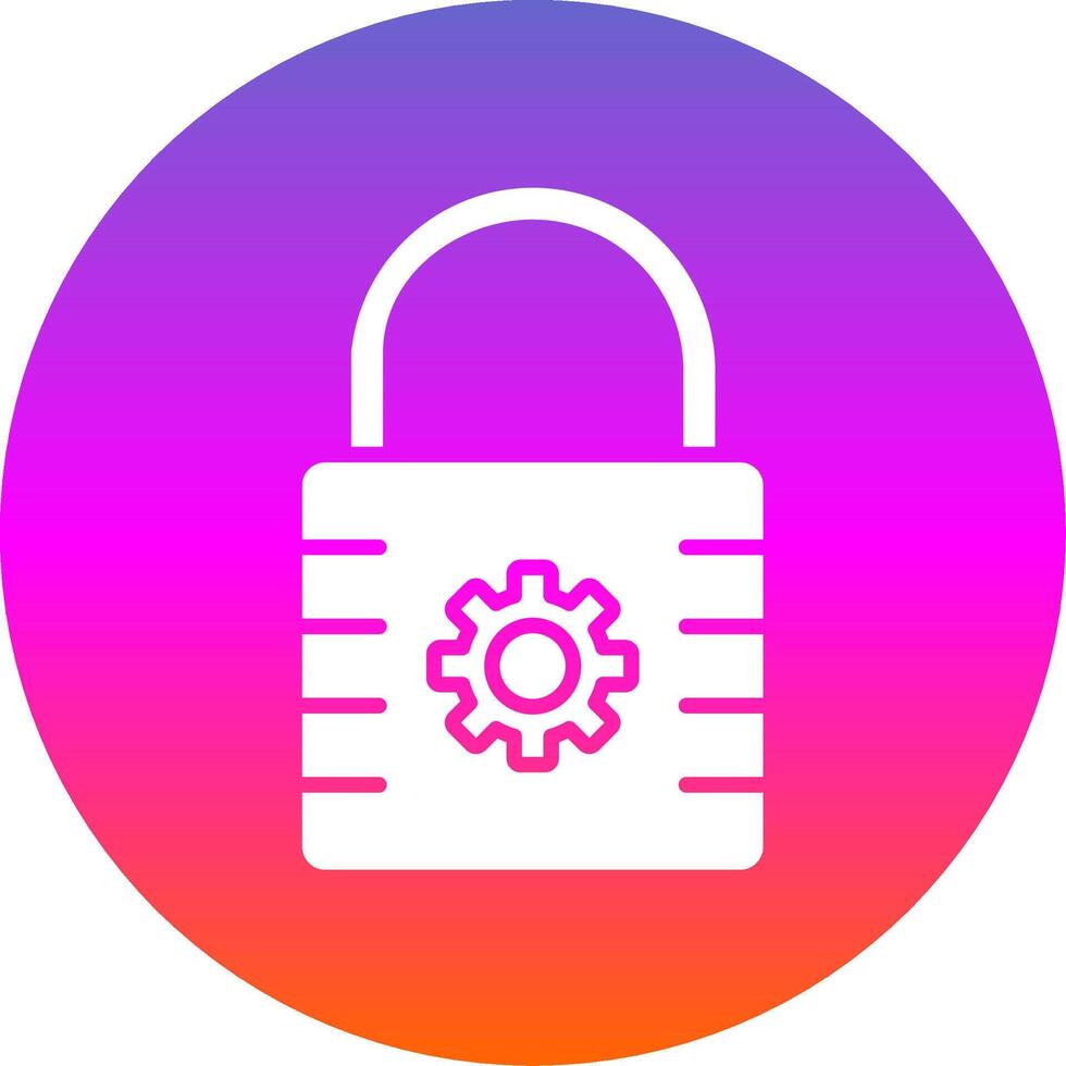 Lock Glyph Gradient Circle Icon Design vector