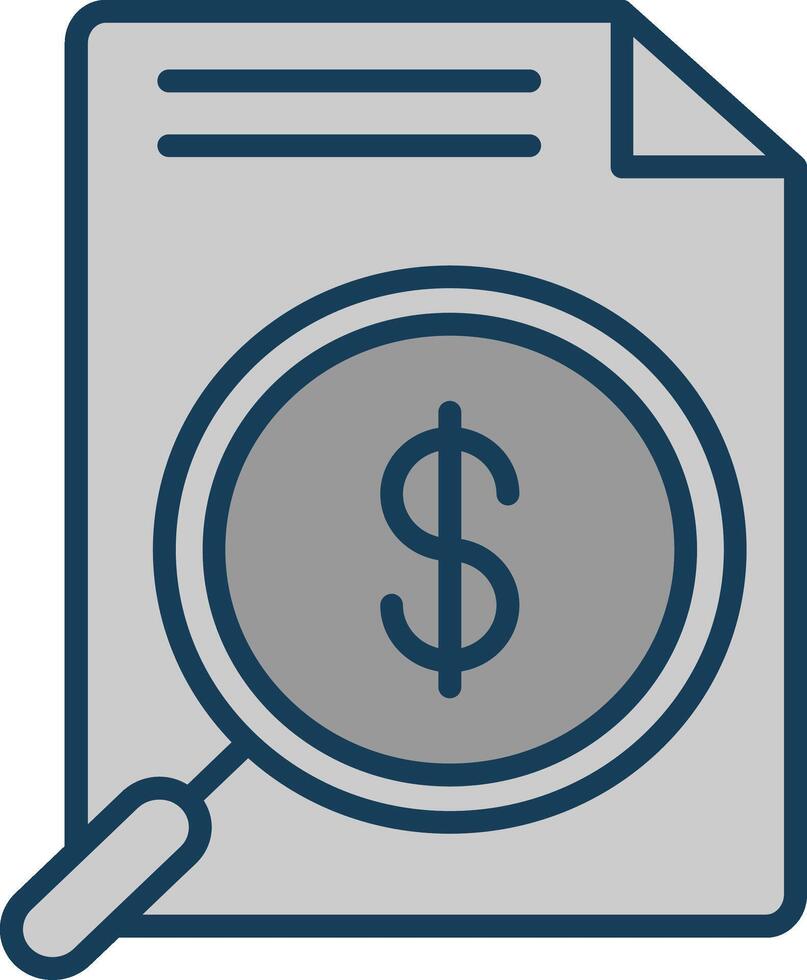 Money Search Line Filled Greyscale Icon Design vector