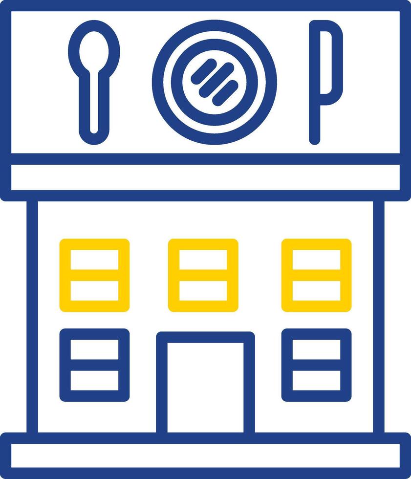 restaurante línea dos color icono diseño vector