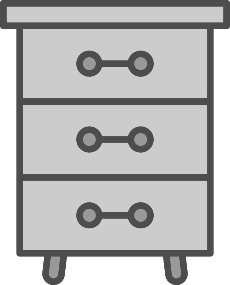 Drawers Line Filled Greyscale Icon Design vector