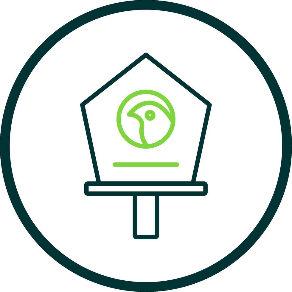 Bird House Line Circle Icon Design vector
