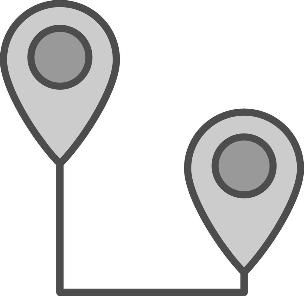 Map Line Filled Greyscale Icon Design vector