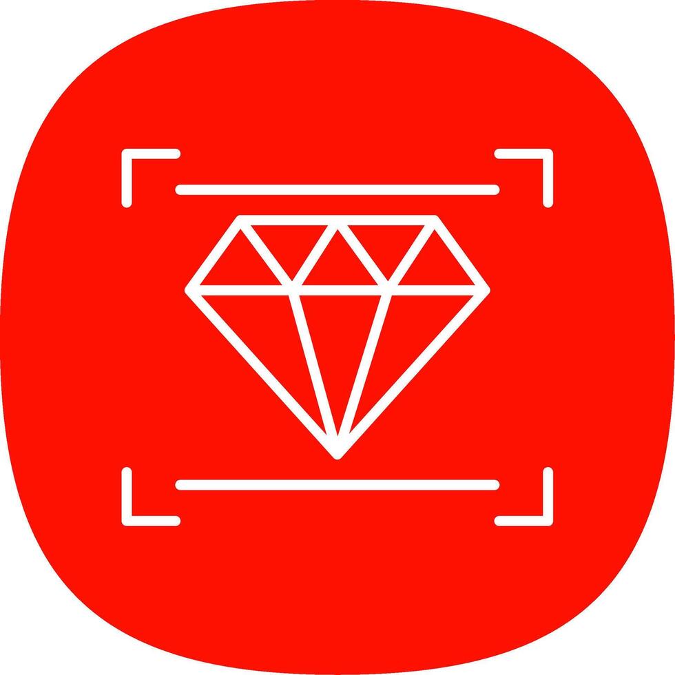 diamante línea curva icono diseño vector