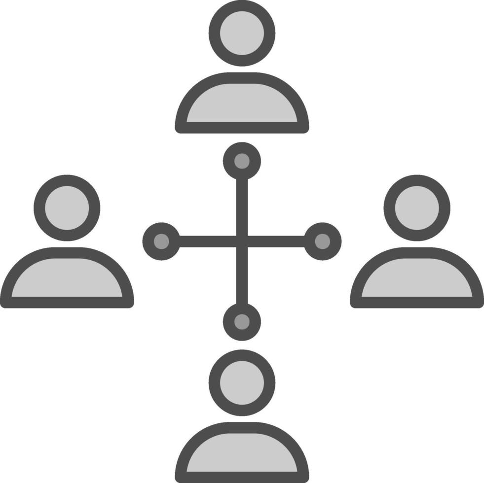 Network Marketing Line Filled Greyscale Icon Design vector