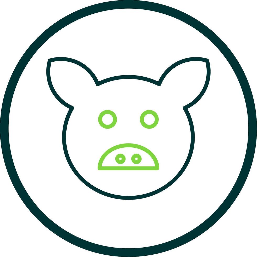 Pig Line Circle Icon Design vector