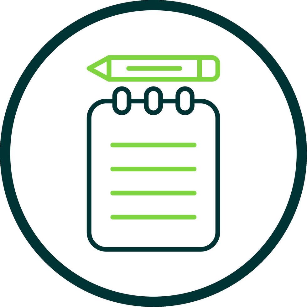Notepad Line Circle Icon Design vector