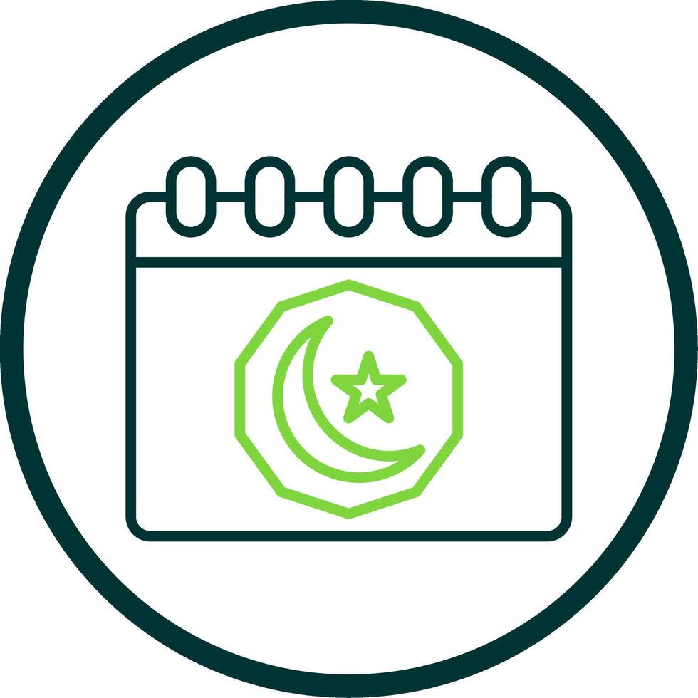 Ramadan Day Line Circle Icon Design vector