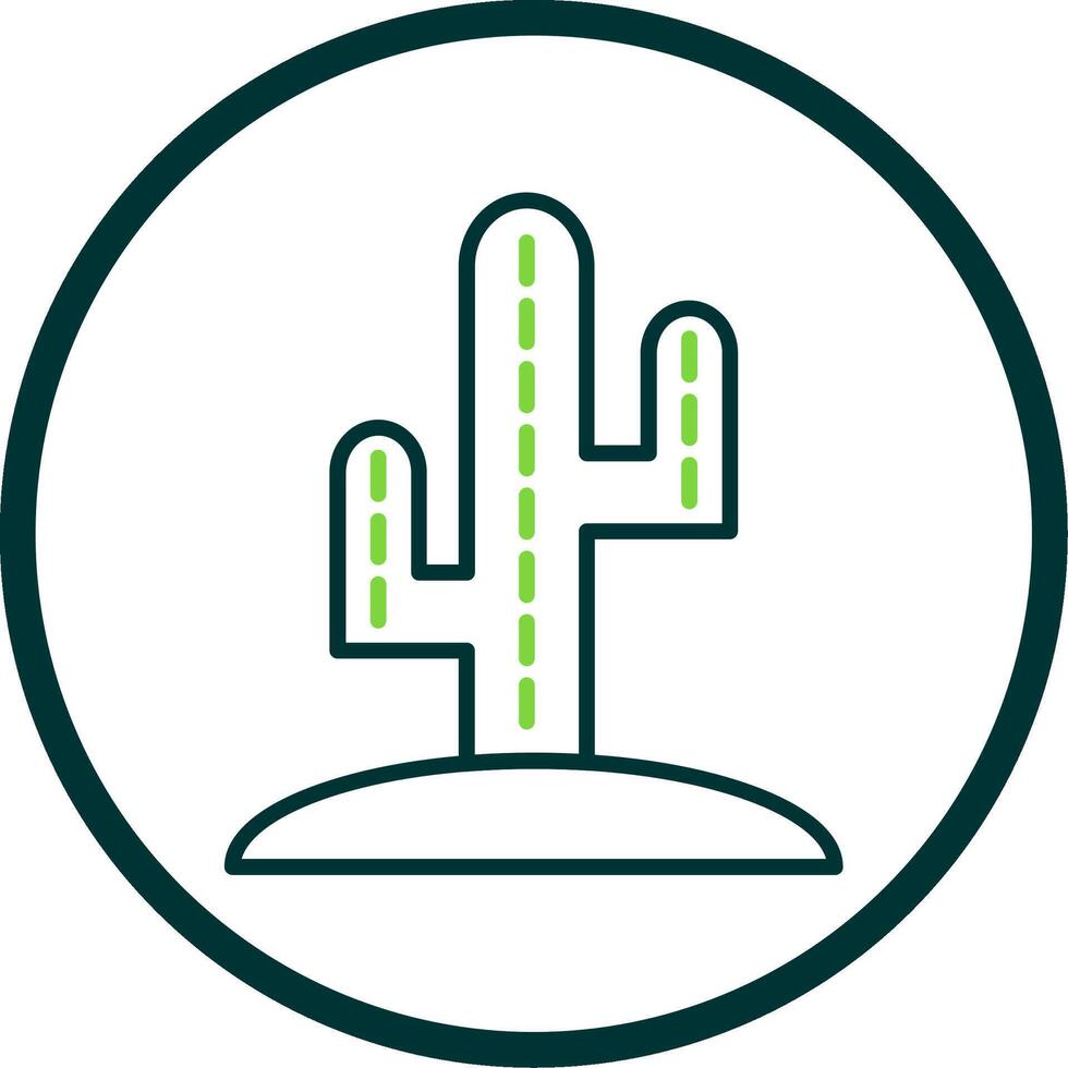 Cactus Line Circle Icon Design vector