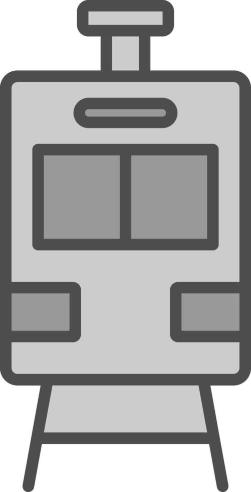 Train Line Filled Greyscale Icon Design vector