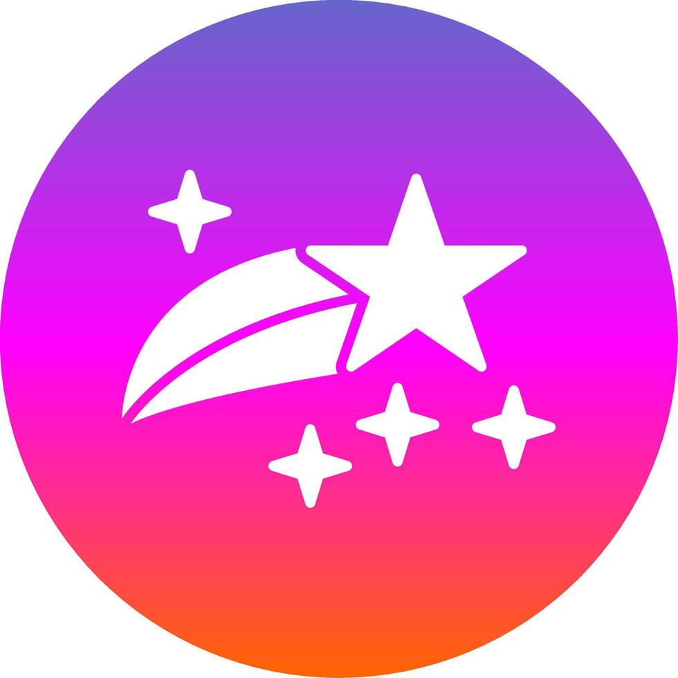 Shooting Star Glyph Gradient Circle Icon Design vector