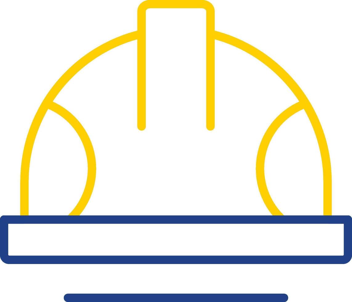 Helmet Line Two Colour Icon Design vector