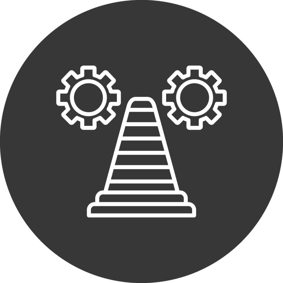 Traffic Cone Line Inverted Icon Design vector