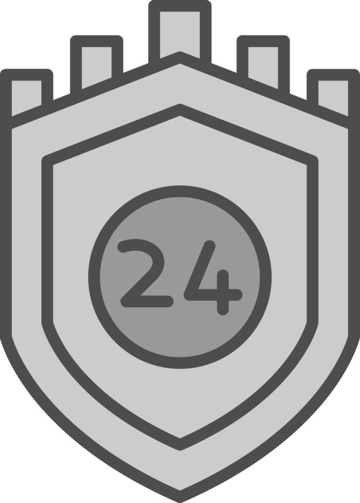 Security Castle Support Line Filled Greyscale Icon Design vector