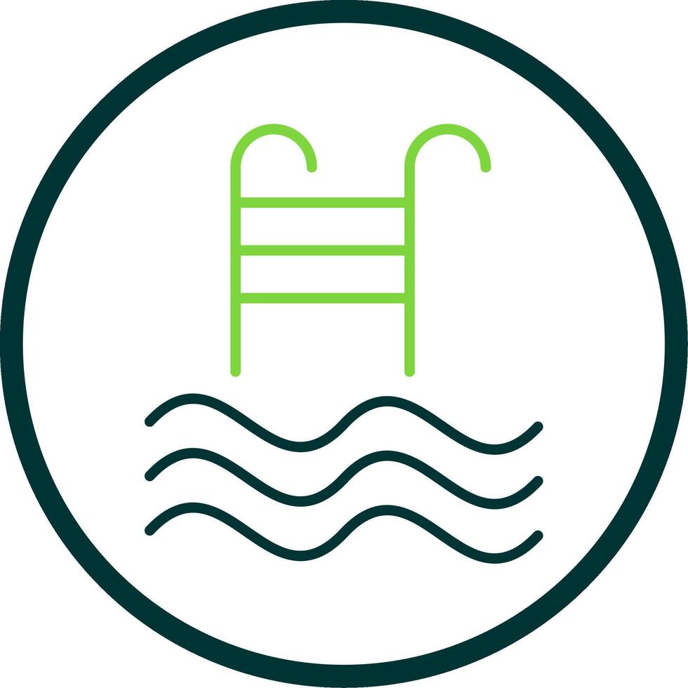 Swimming Pool Line Circle Icon Design vector