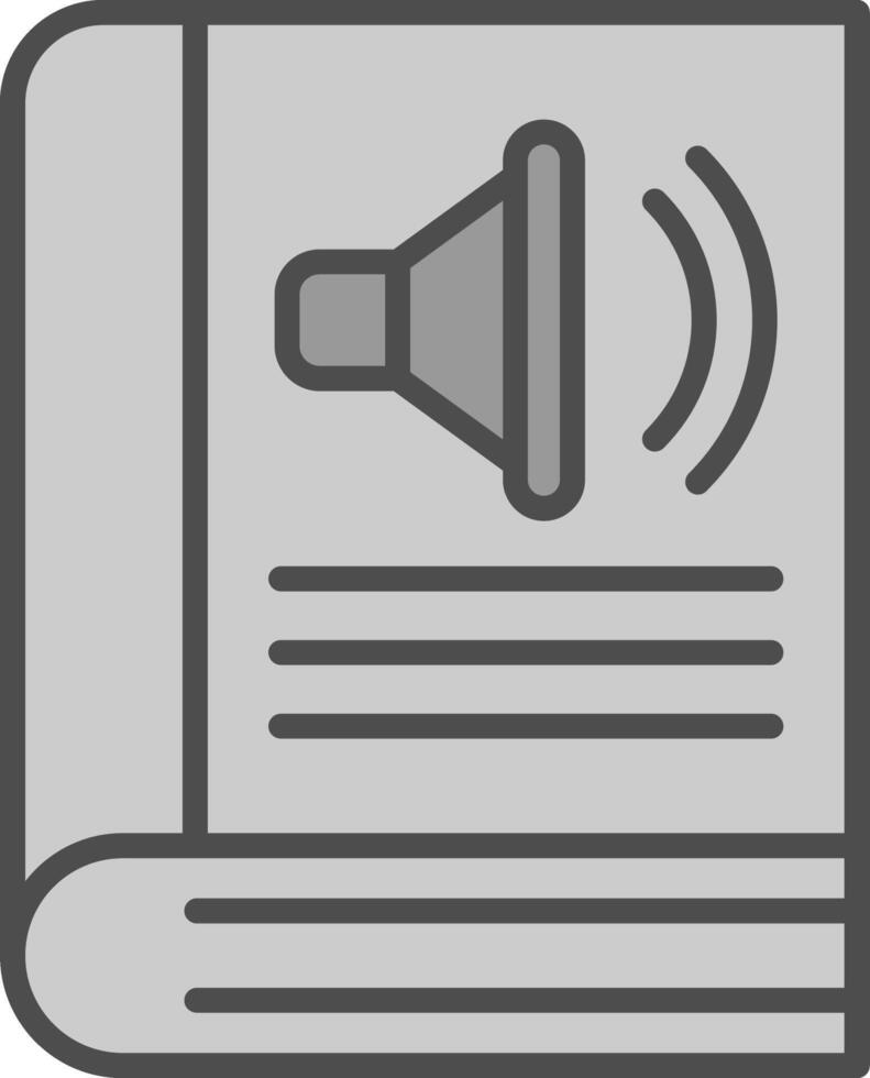 Audio Book Line Filled Greyscale Icon Design vector