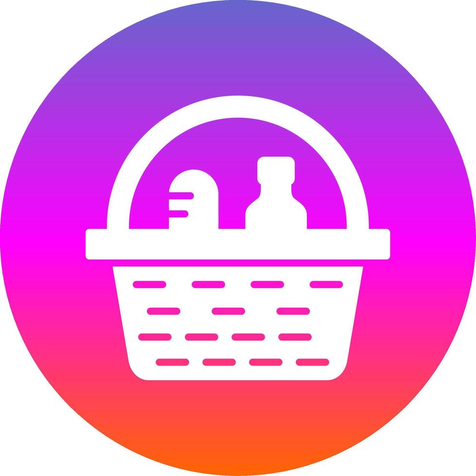 Picnic Basket Glyph Gradient Circle Icon Design vector