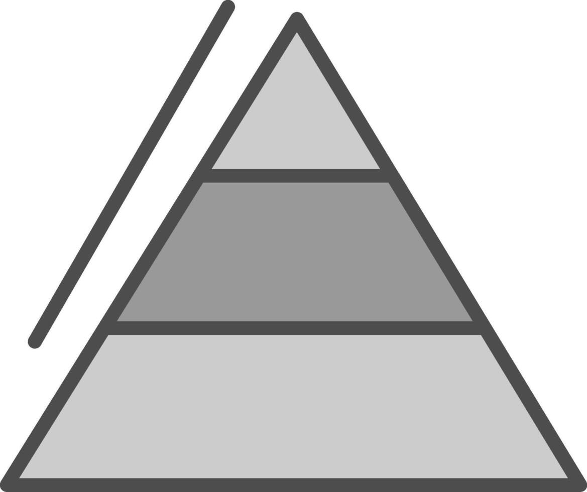 pirámide cartas línea lleno escala de grises icono diseño vector