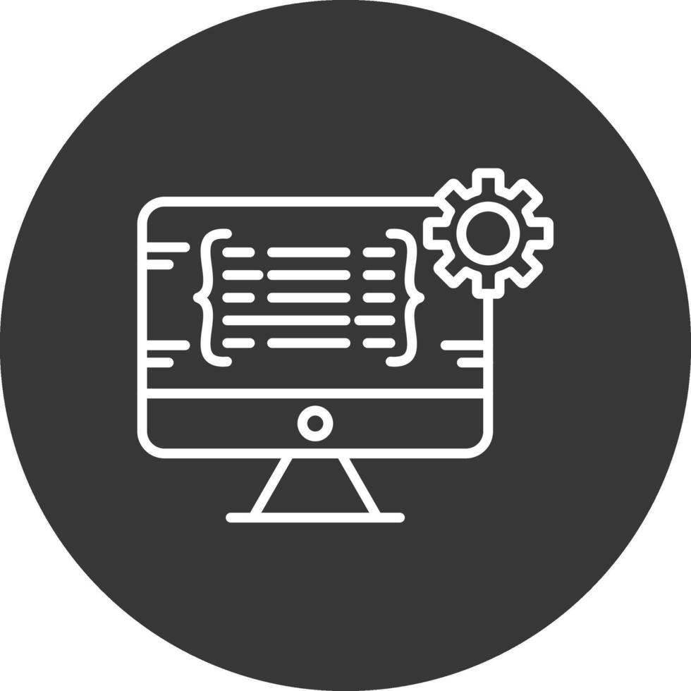 Programming Line Inverted Icon Design vector