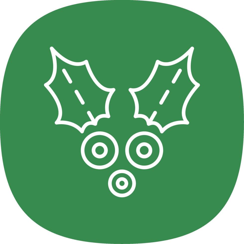 Holly Line Curve Icon Design vector