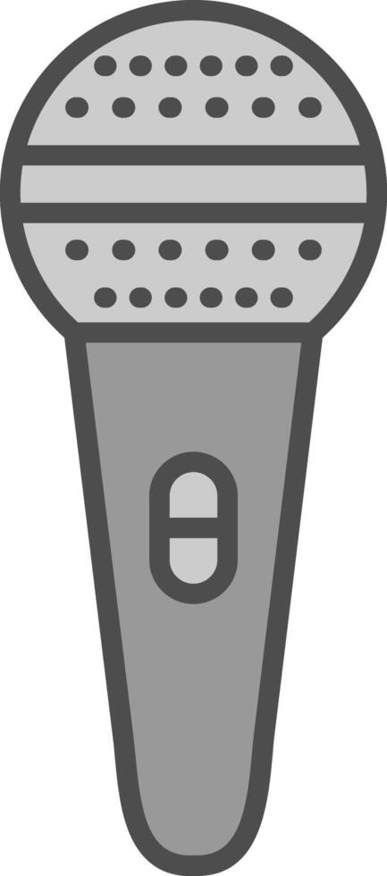 Mic Line Filled Greyscale Icon Design vector