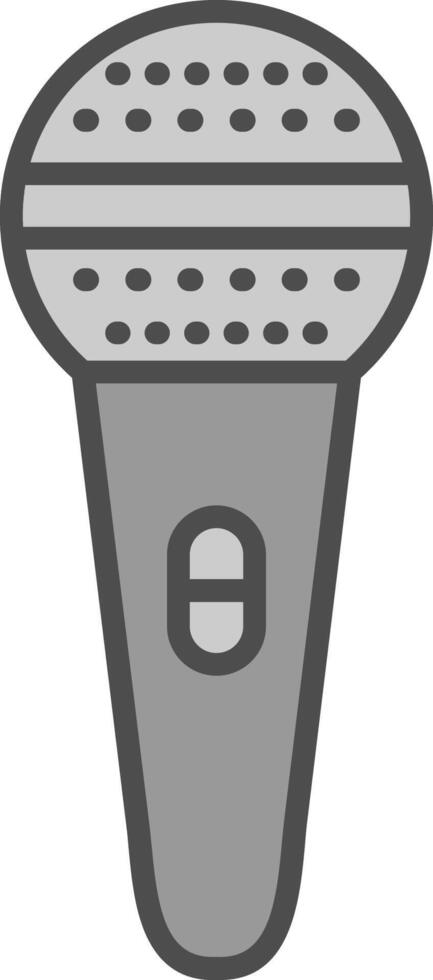 mic línea lleno escala de grises icono diseño vector