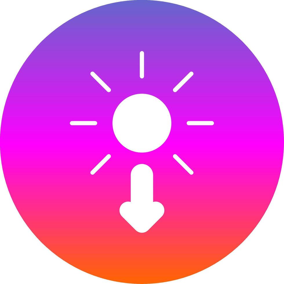 Sun Glyph Gradient Circle Icon Design vector