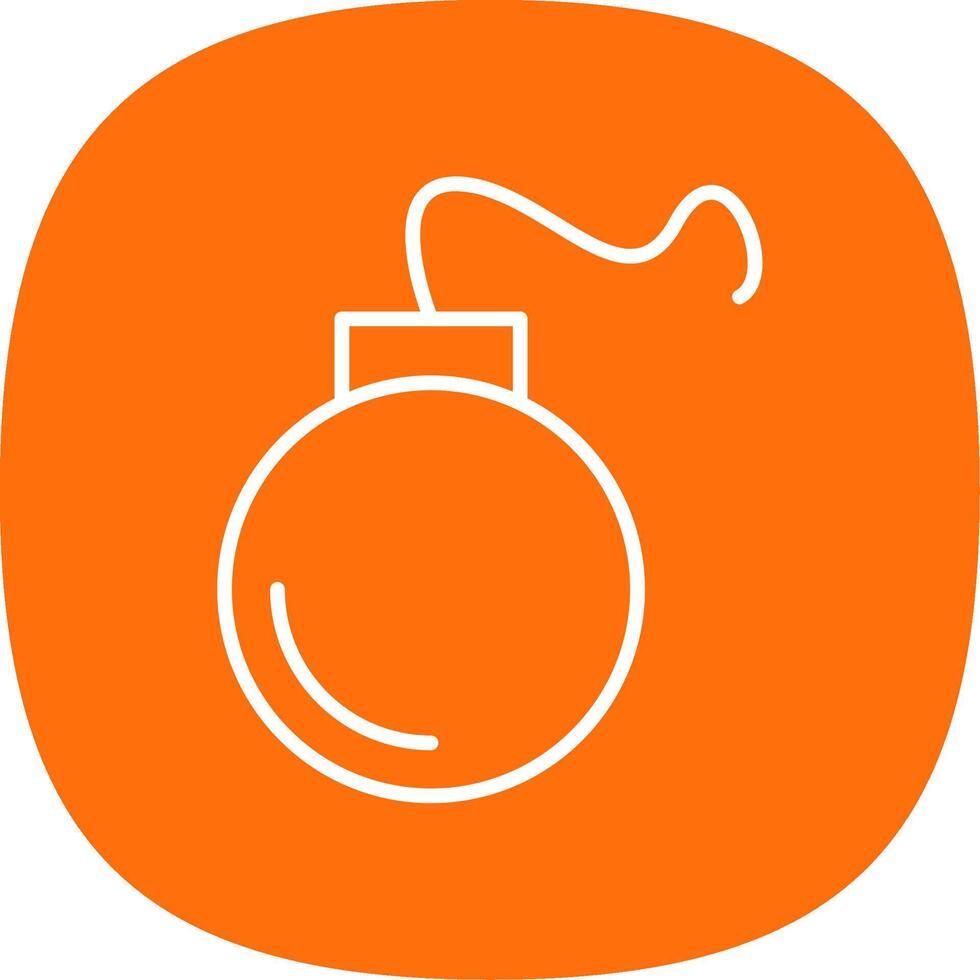 Bomb Line Curve Icon Design vector