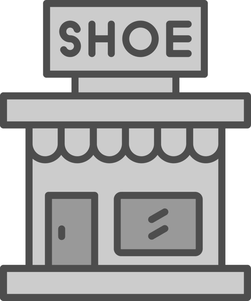 Store Line Filled Greyscale Icon Design vector
