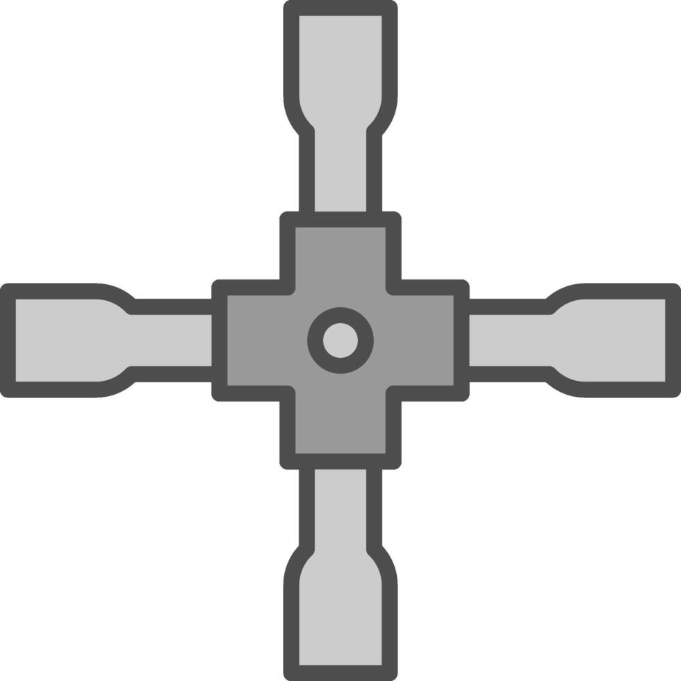 Lug Wrench Line Filled Greyscale Icon Design vector