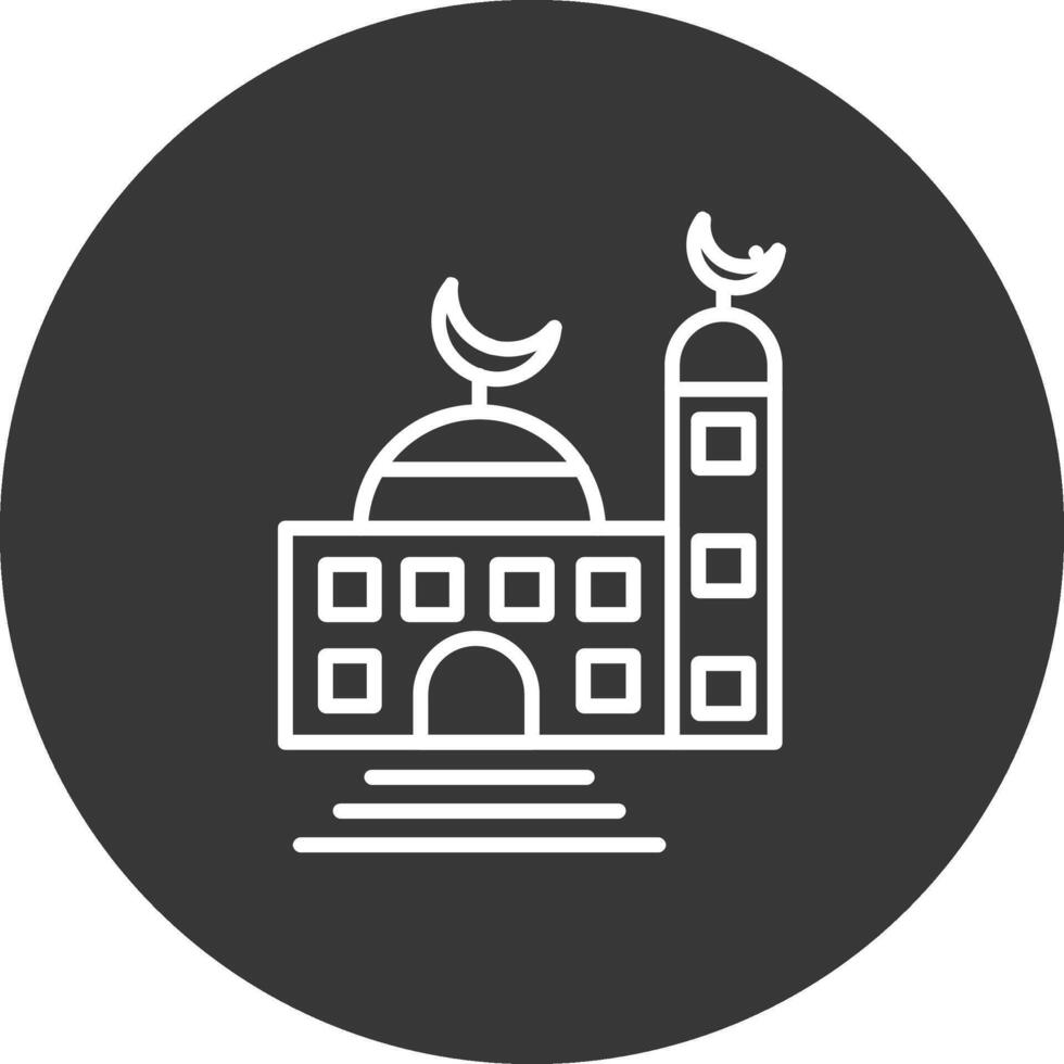 Mosque Line Inverted Icon Design vector