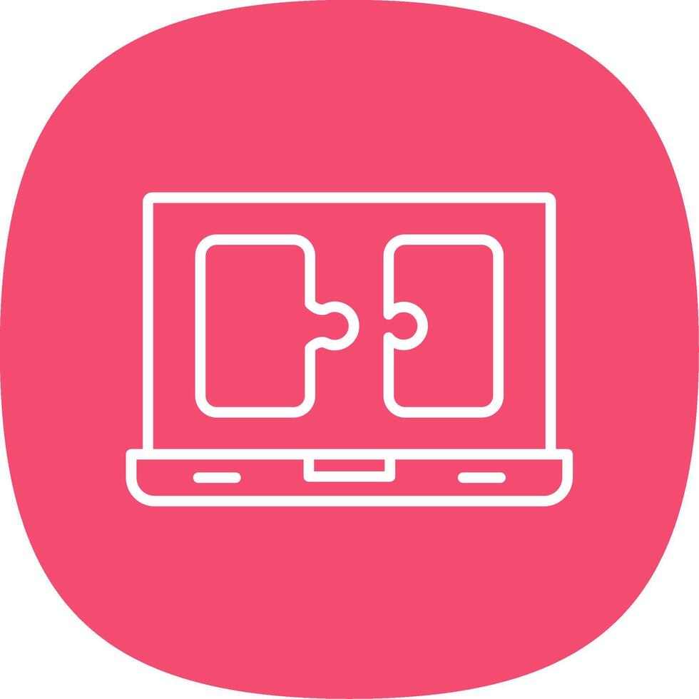 Puzzle Line Curve Icon Design vector
