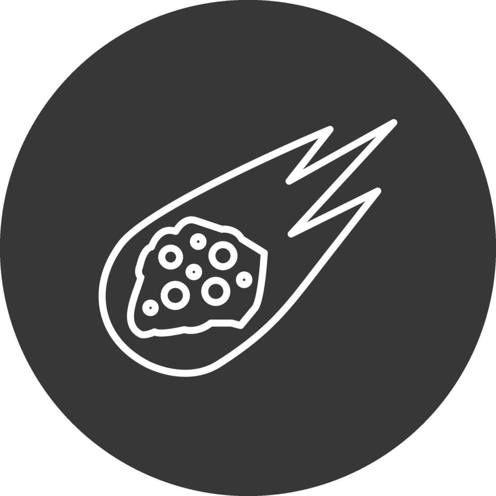 asteroide línea invertido icono diseño vector