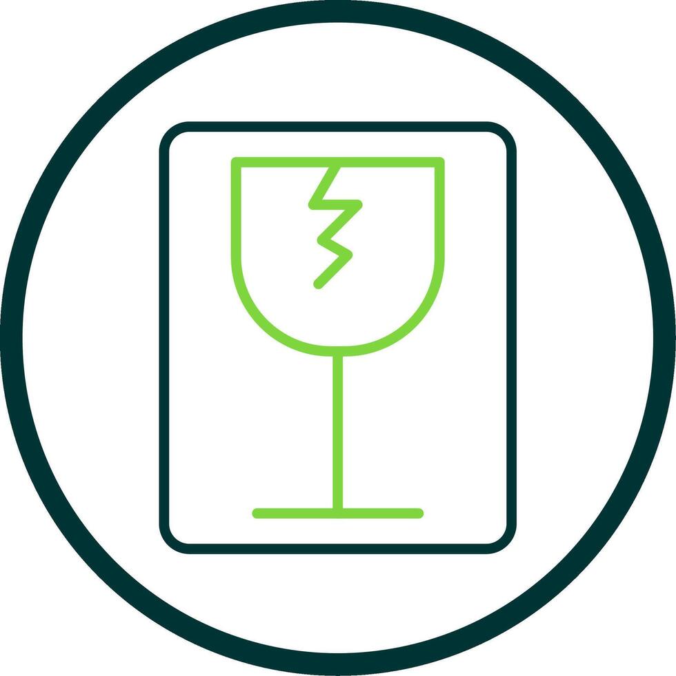 Fragile Line Circle Icon Design vector