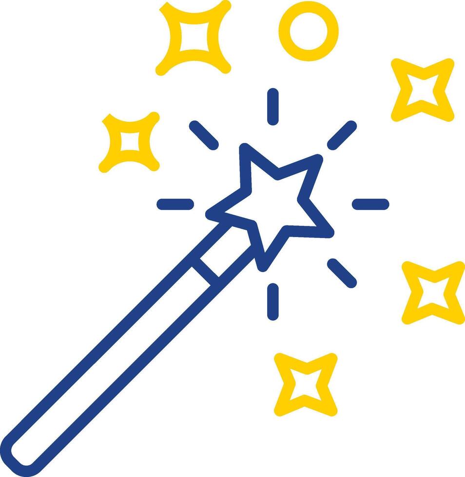 Magic Wand Line Two Colour Icon Design vector