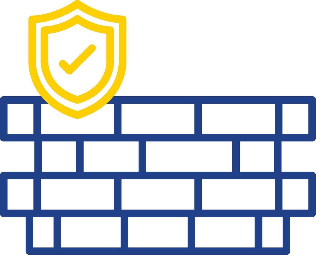 Wall Security Line Two Colour Icon Design vector