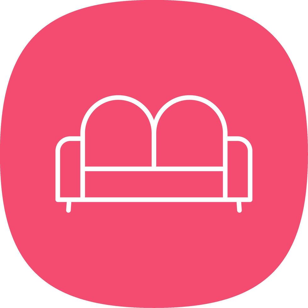 Sofa Bed Line Curve Icon Design vector