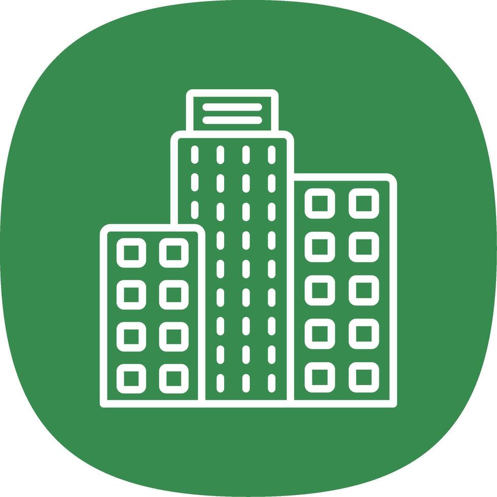 Building Line Curve Icon Design vector