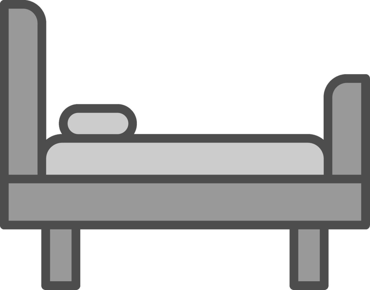 Bed Line Filled Greyscale Icon Design vector