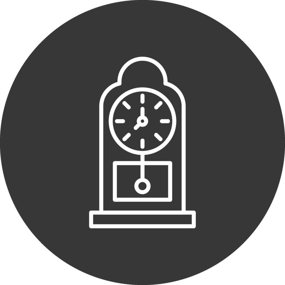 Grandfather Clock Line Inverted Icon Design vector