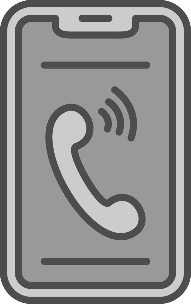 Phone Line Filled Greyscale Icon Design vector