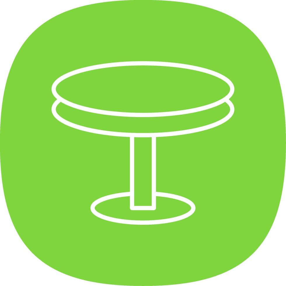 Round Table Line Curve Icon Design vector