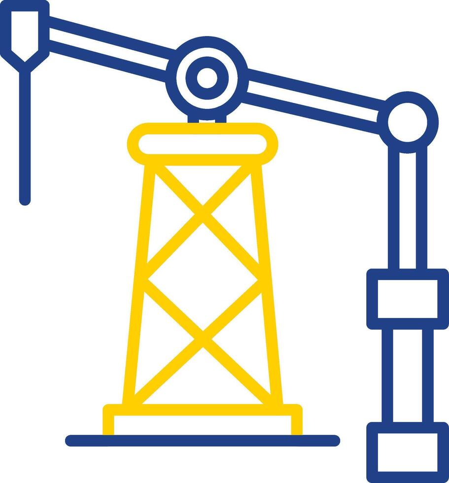 Oil Derrick Line Two Colour Icon Design vector