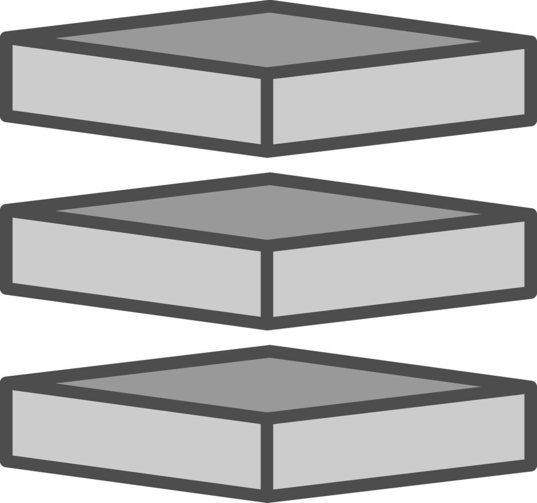 Layers Line Filled Greyscale Icon Design vector