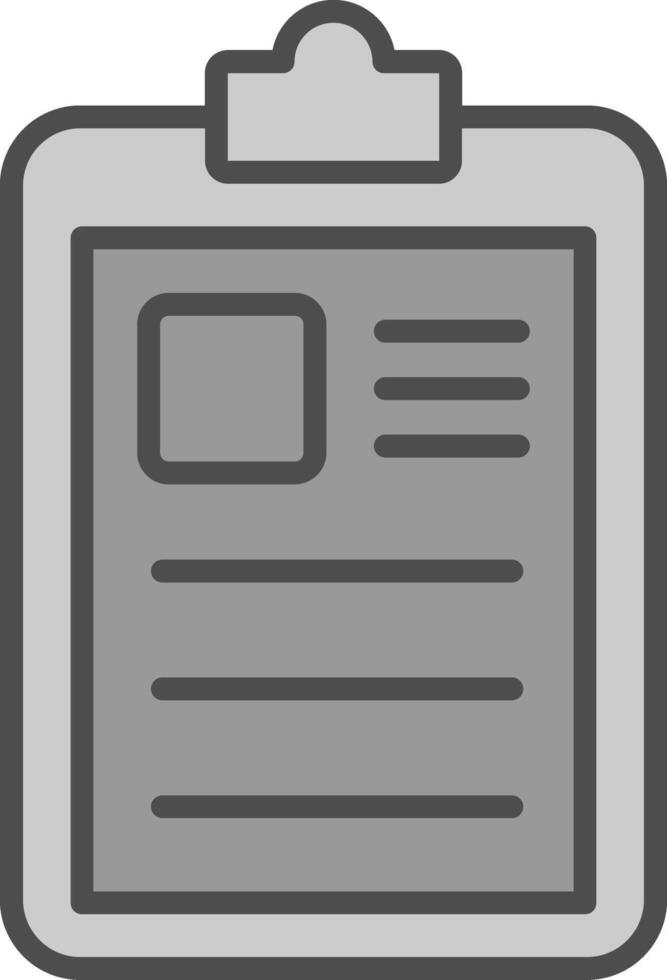 Clipboard Line Filled Greyscale Icon Design vector