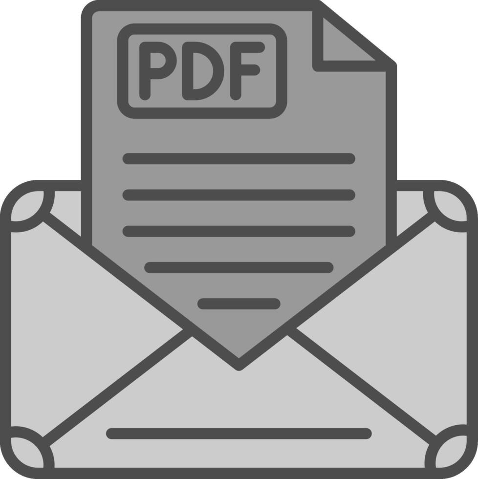 Email Line Filled Greyscale Icon Design vector