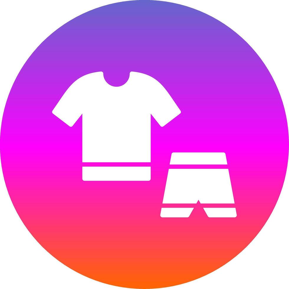 rutina de ejercicio ropa glifo degradado circulo icono diseño vector