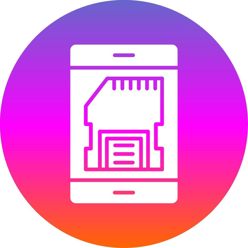 Sd Card Glyph Gradient Circle Icon Design vector